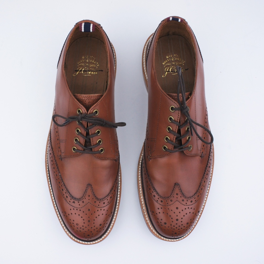 New JCREW Oar Stripe Shortwing Derbys Shoes - Picture 3 of 5
